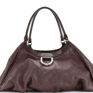 Gucci Abbey D-Ring Large Hobo Bag Brown Guccisma Leather